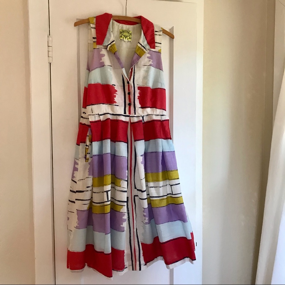 Anthropologie | Chromatic Canvas Shirt Dress